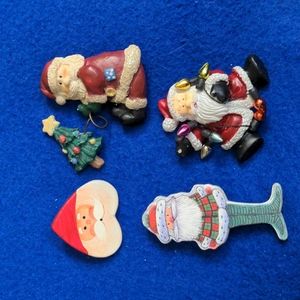 A054 🔥 5 For $35 🔥 Santa Baby Brooch Lot